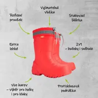 Demar detské zateplené čižmy MAMMUT S 0300 G červené (1)