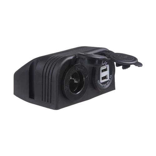 dvojitá zásuvka s panelom 1x CL + 2x nabíjačka USB vodeodolná