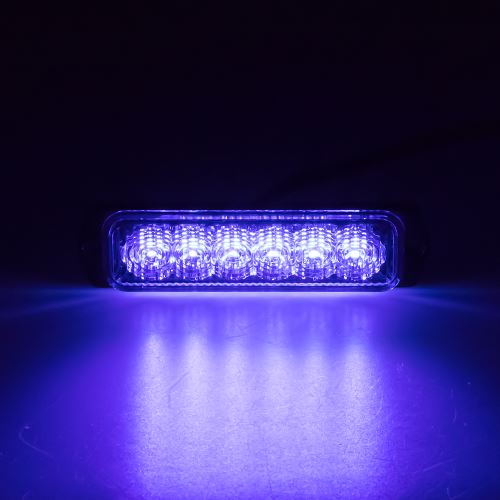 SLIM výstražné LED svetlo vonkajšie, modré, 12-24V, ECE R65