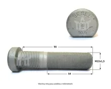 skrutka kolesa MB ACTROS M22x1, 5x90x54mm ZN