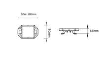 LED rampa 280mm, oranžovo biela, magnet 10-30V, ECE R65 (6)