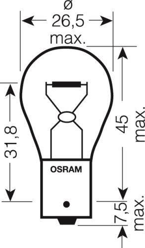 OSRAM 12V P21W (BA15s) 21W štandard (1ks)
