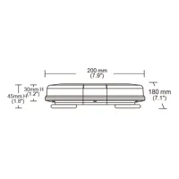Rampa červená, 32LEDx3W, magnet, 12-24V, 200mm, ECE R10 (1)