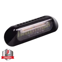 LED svetlo nástenné s výstražným svetlom, čierne, 35W, ECE R65
