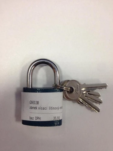 zámok visiaci liatinový-modrý