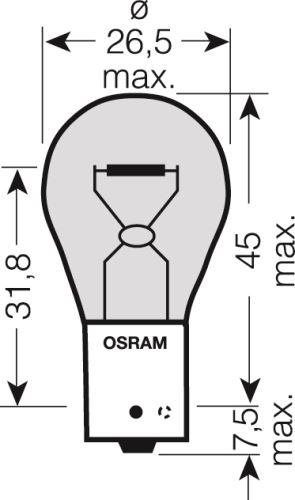 OSRAM 12V PY21W (BAU15s) 21W štandard (10ks) oranžová
