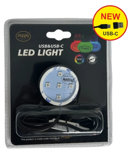 Led osvetlenie 7 farieb, 5xLED, 1m, USB/USB-C