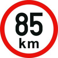 Samolepiaci štítok 85 km