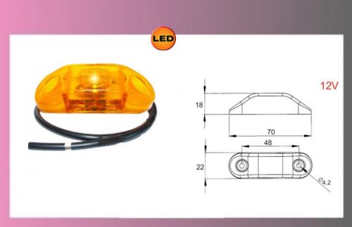 LED-PRO-CAN-svetlo oranž.12V +0,5m kábel