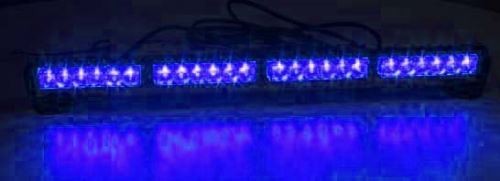 LED svetelná alej, 24x 1W LED, modrá 645mm, ECE R10