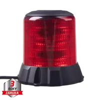 Robustný červený LED maják, čierny hliník, 96W, ECE R65