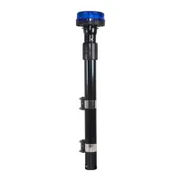 LED maják, 12-24V, 12x3W modrý s teleskopickou tyčou na motocykel, ECE R10