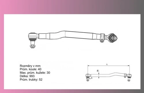 tyč riadiaca MAN TGA-L=993 mm-CEI