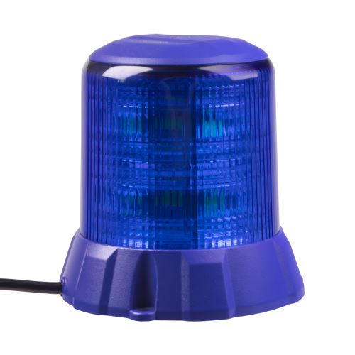 Robustný modrý LED maják, modrý hliník, 96W, ECE R65