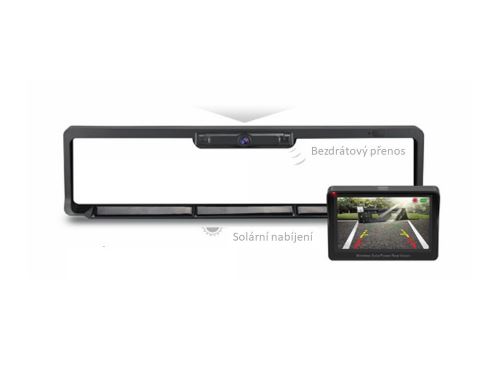 SET bezdrôtový digitálny kamerový systém s kamerou v ŠPZ so solárnym napájaním a monitorom 4,3"