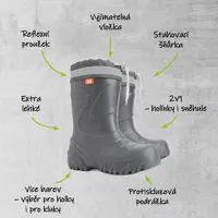 Demar detské zateplené čižmy MAMMUT S 0300 HI šedé (1)