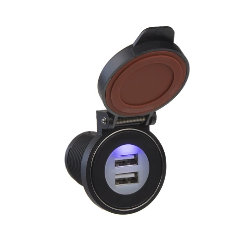 2x USB zásuvka s magnetom vo vodeodolnom držiaku max 2x 2,4 A