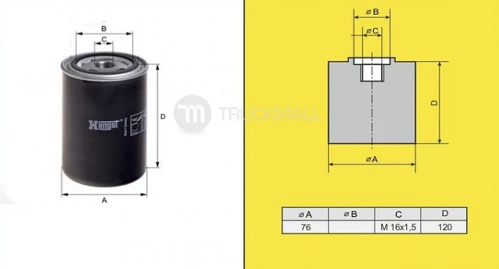 filter naftový VOLVO F12, Scania, Renault