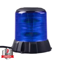 Robustný modrý LED maják, čierny hliník, 96W, ECE R65