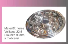kryt matíc 22,5" -NEREZ -zadný-pár-hĺbka 93mm-s maticami kryt matíc 22,5" -NEREZ -zadný-pár-hĺbka 93mm-s maticami