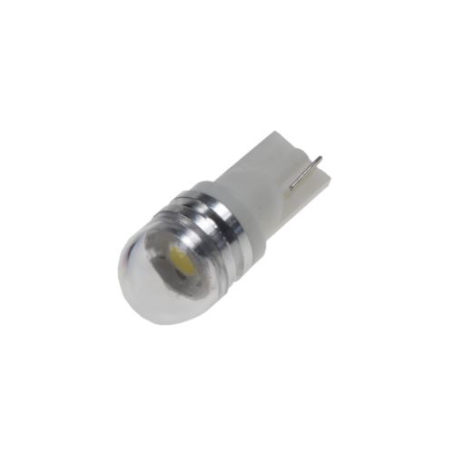 LED T10 biela, 12V, 1LED/3SMD so šošovkou