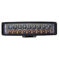 LED svetlo obdĺžnikové, biele/oranžové, 18x3W, 150 mm, ECE R10