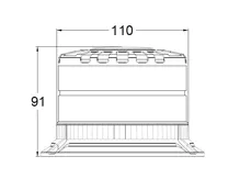 LED maják, 12-24V, 16xLED oranžový, pevná montáž, smoke, ECE R65 (2)