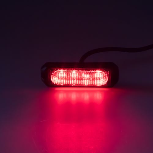 SLIM výstražné LED svetlo vonkajšie, červené, 12-24V, ECE R10