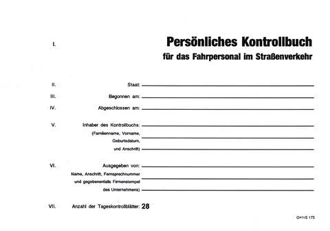 Kontrolná knižka pre vodiča - Kontrolbuch