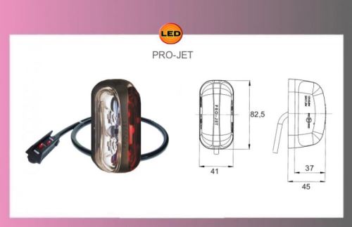 LED-PRO-JET-červ./biely-12/24V+kábel+nácv