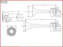2-tónová fanfára 220mm, 12V s kompresorom čierna ECE R28 (1)