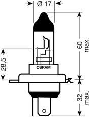 OSRAM 12V H4 60/55W štandard (1ks)