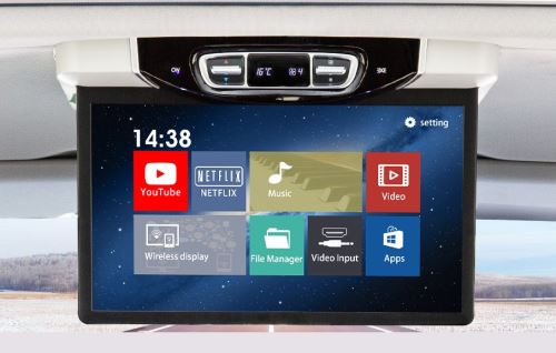 Stropný LCD monitor 15,6" sivý s OS. Android HDMI/USB, pre Mercedes-Benz V260