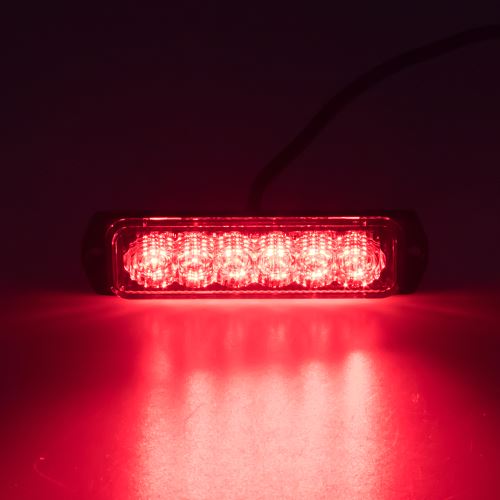 SLIM výstražné LED svetlo vonkajšie, červené, 12-24V, ECE