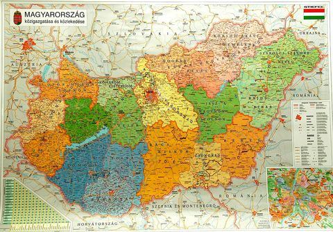 Nástenná mapa - Maďarsko