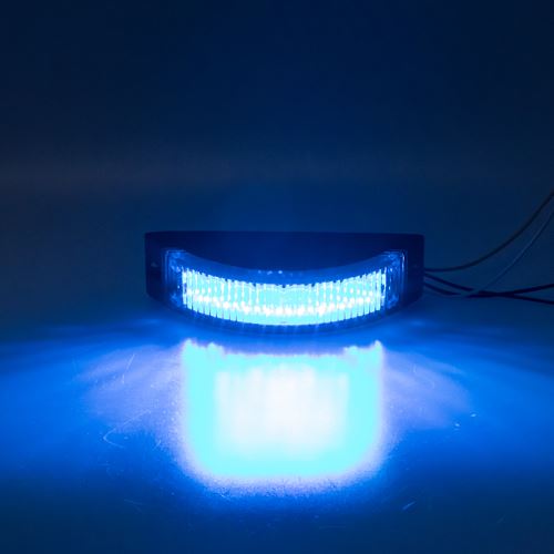 Výstražné LED svetlo vonkajšie, modré, 12-24V