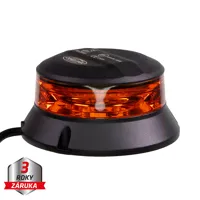 Robustný oranžový LED maják, čierny hliník, 36W, ECE R65