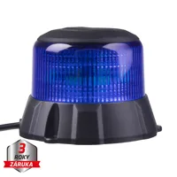 Robustný modrý LED maják, čierny hliník, 48W, ECE R65